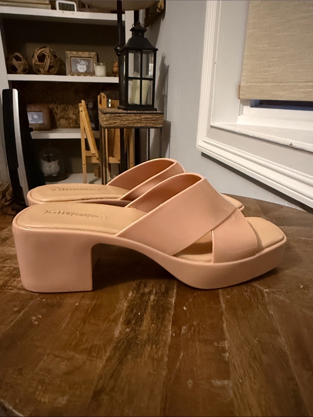 Jeffrey Campbell Nude Shiny Bubblegum Sandals 9 - Picture 3 of 8